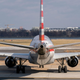 A plane sits at Ronald Reagan Washington National Airport in Arlington, Virginia, on January 18, 2022.